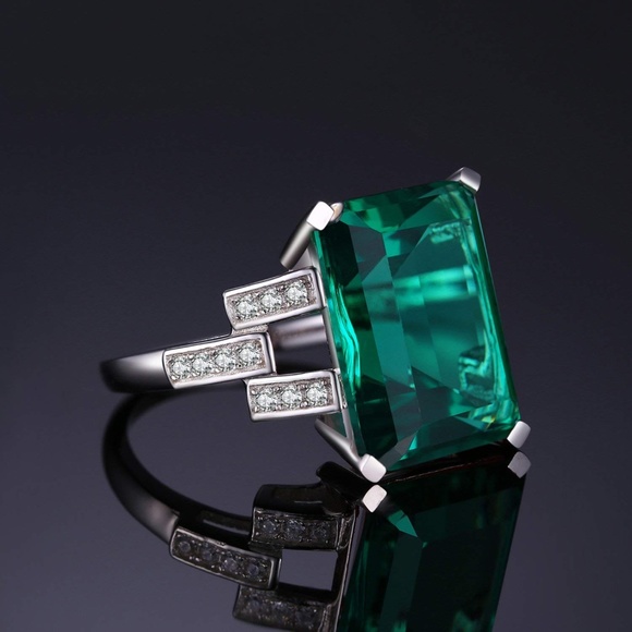 Jewelry - 6ctw Nano Emerald Ring - 925 Sterling Silver